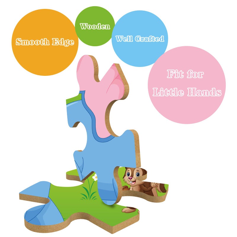 CHAFIN Puzzles for Kids Ages 3-5 Toddler Wooden Toys Montessori Learning Education Preschool Sets Games for Boy Girl 3 4 5+ Years Old, Pack of 6 (20 Pieces) - Image 3